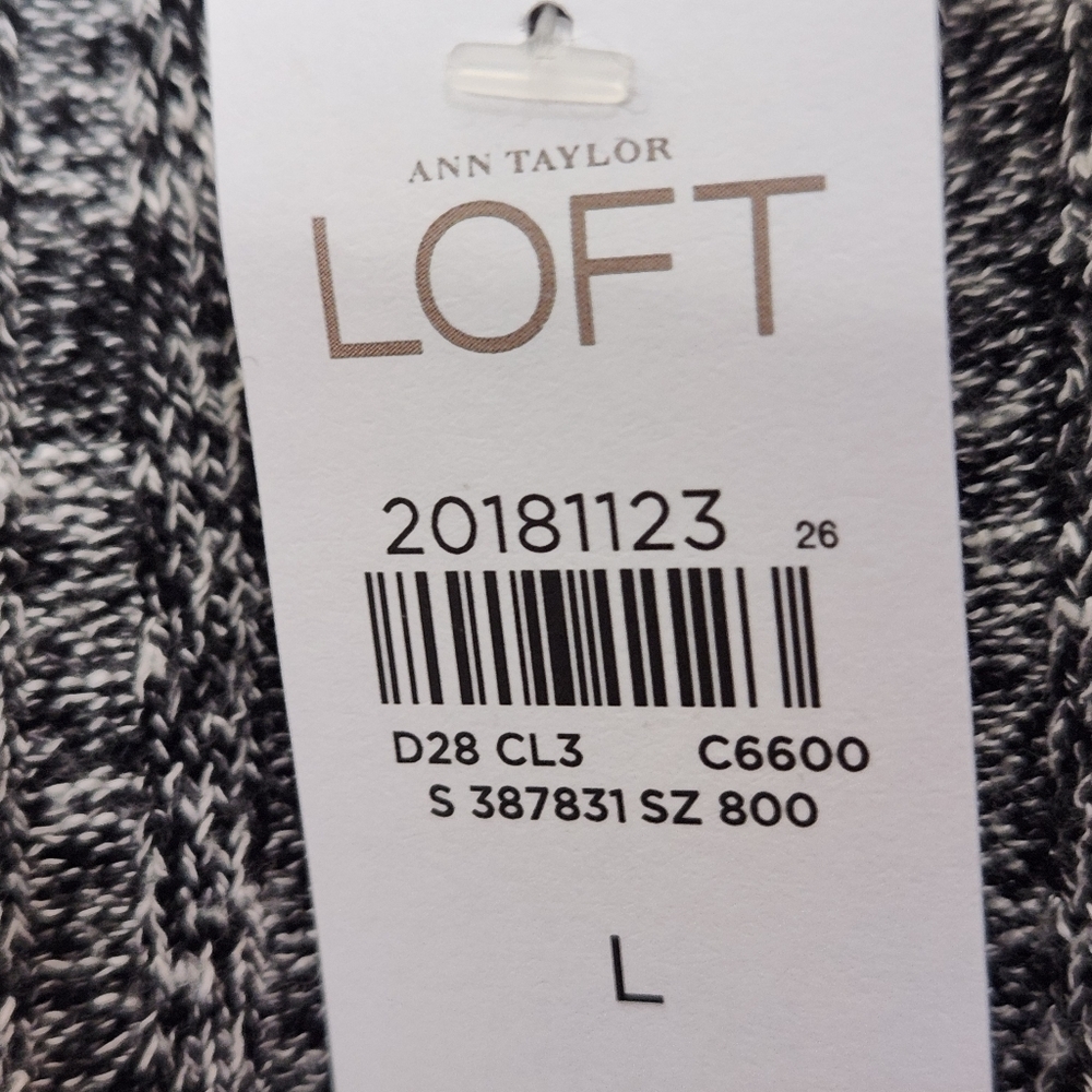 Ann Taylor Loft Chic Marled Neutral Career Open Front Cardigan Size L - Picture 3 of 9